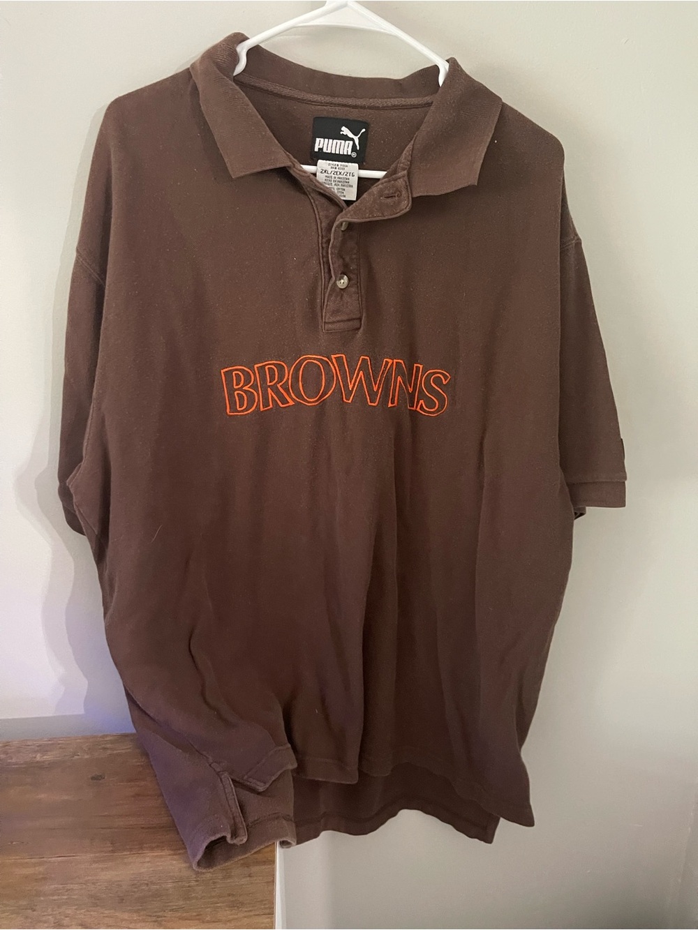 Cleveland Browns Men’s Browns Polo Shirt - Brown with Orange Script